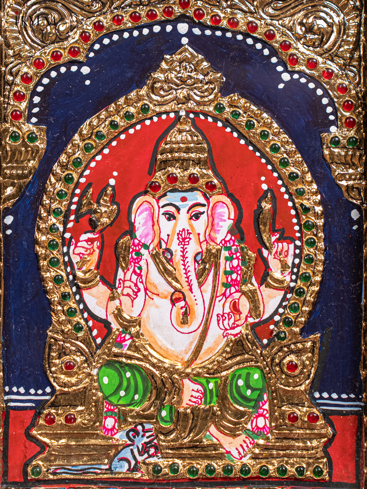 Ganesha Tanjore Painting (11x9 Inch) - KJ28132 -2