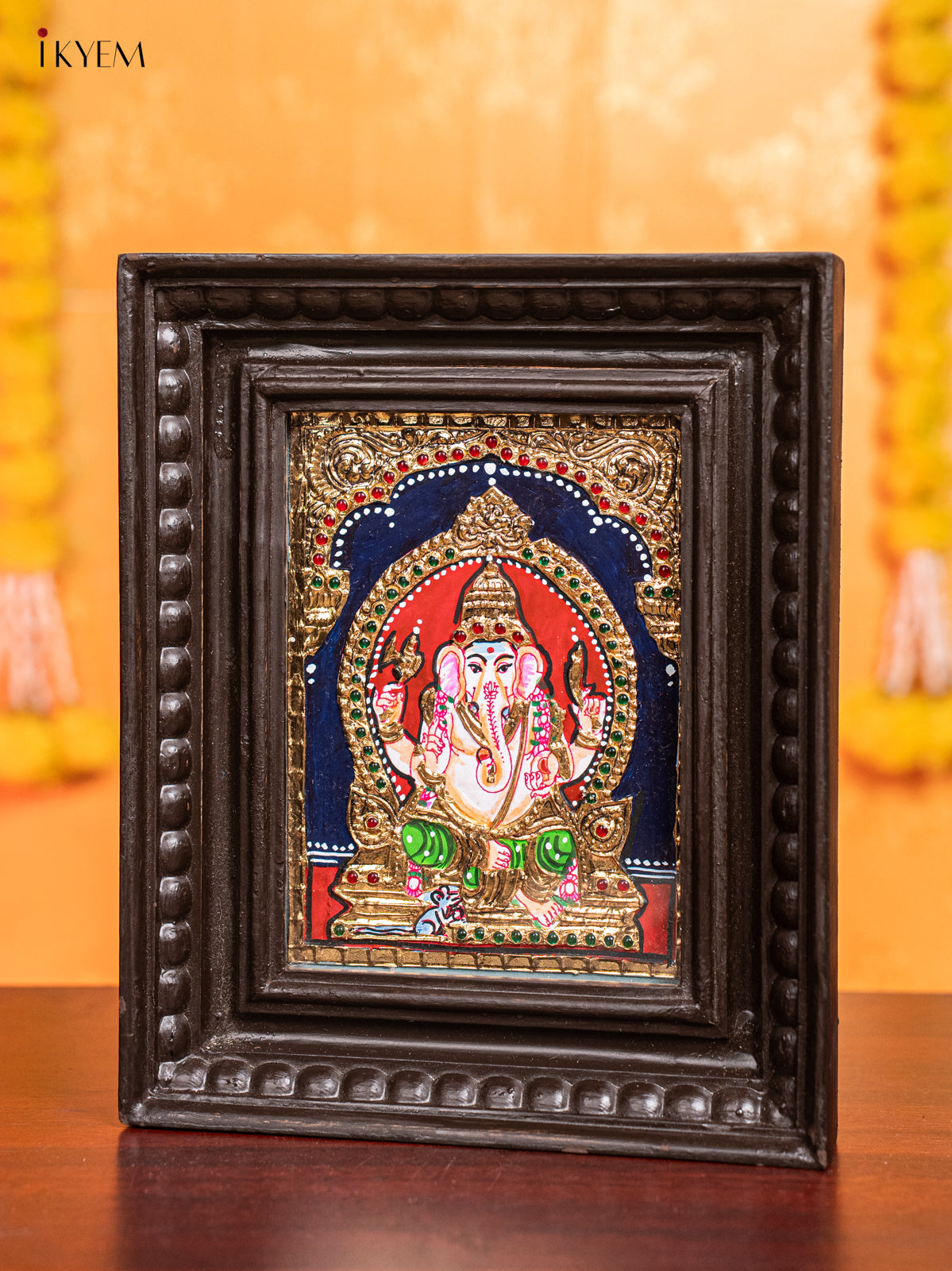 Ganesha Tanjore Painting (11x9 Inch) - KJ28132 -3