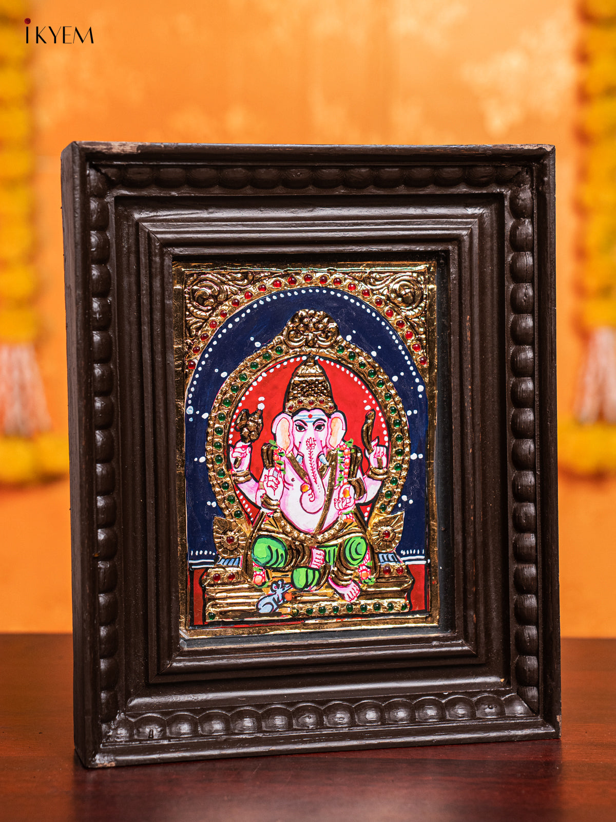 Ganesha Tanjore Painting (11x9 Inch) - KJ28133 -1