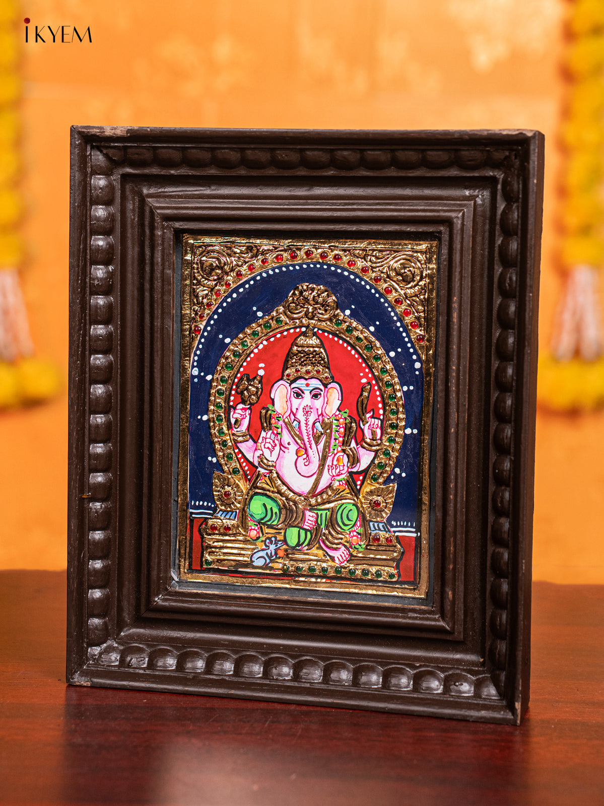 Ganesha Tanjore Painting (11x9 Inch) - KJ28133 -3