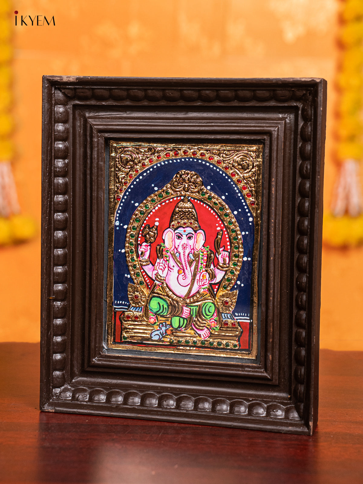 Ganesha Tanjore Painting (11x9 Inch) - KJ28133 -3