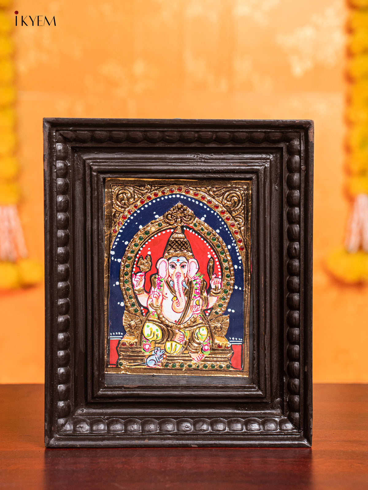 Ganesha Tanjore Painting (11x9 Inch) - KJ28136