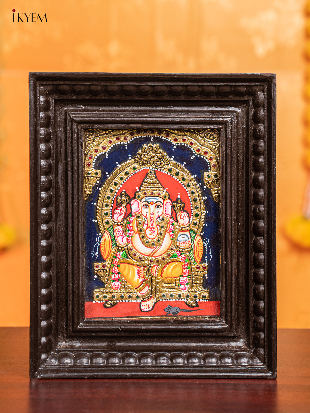 Ganesha Tanjore Painting (11x9 Inch) - KJ28138