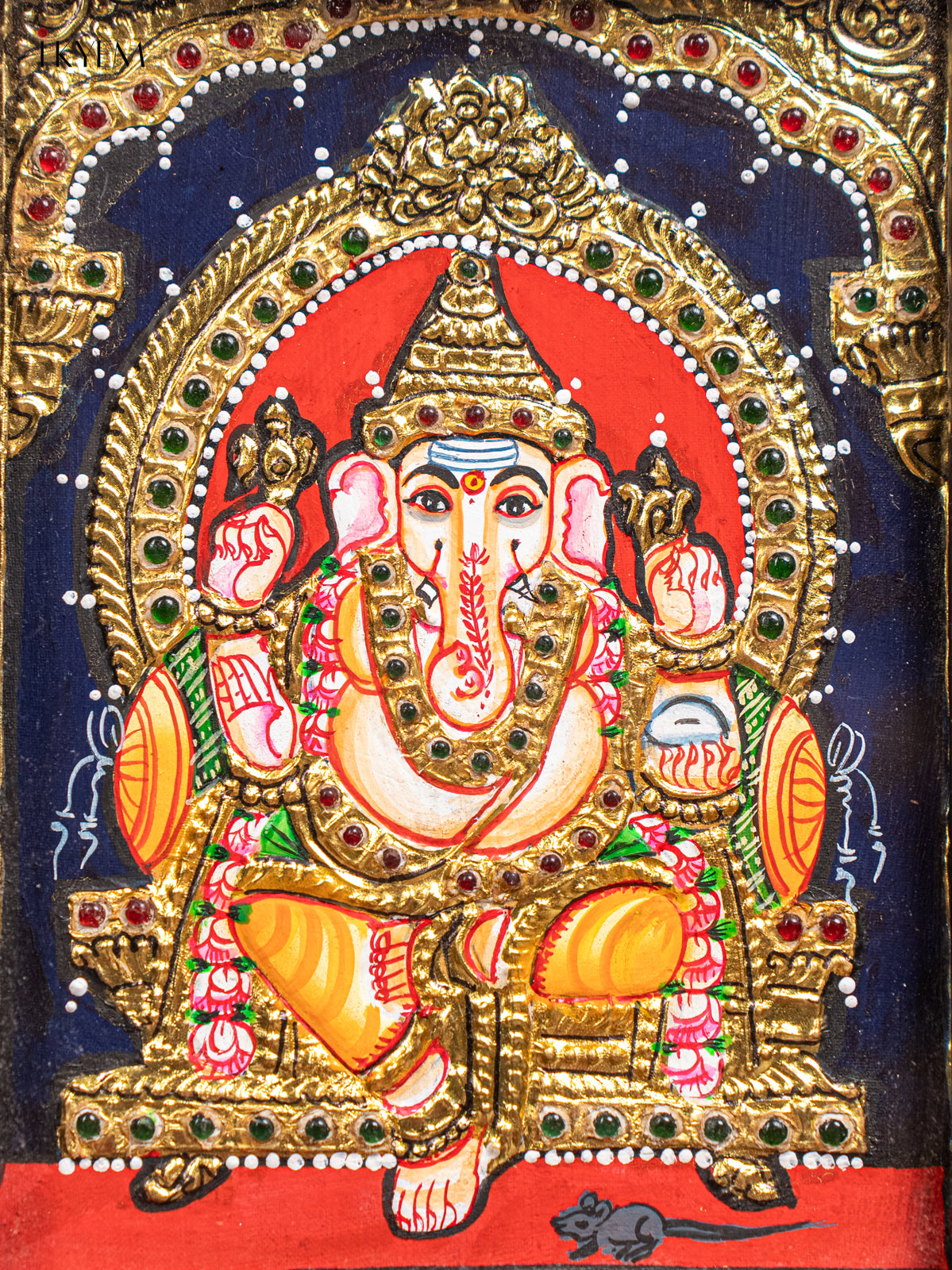 Ganesha Tanjore Painting (11x9 Inch) - KJ28138 -2