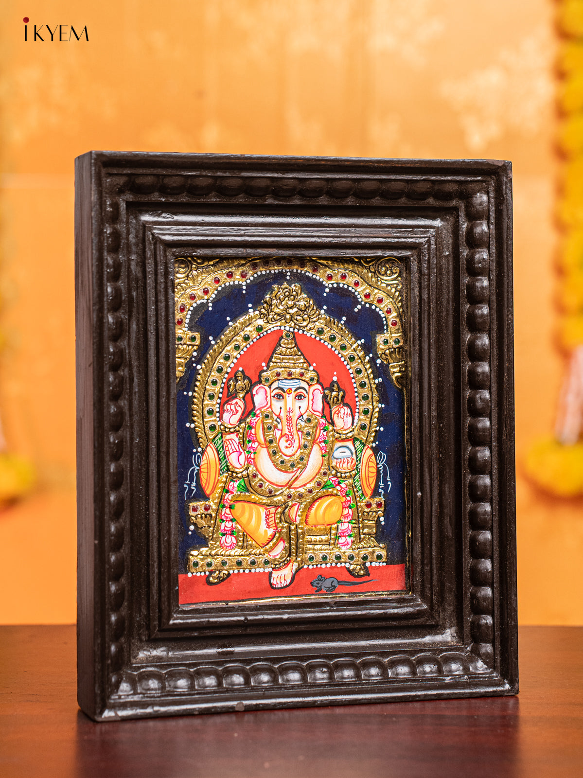Ganesha Tanjore Painting (11x9 Inch) - KJ28138 -1