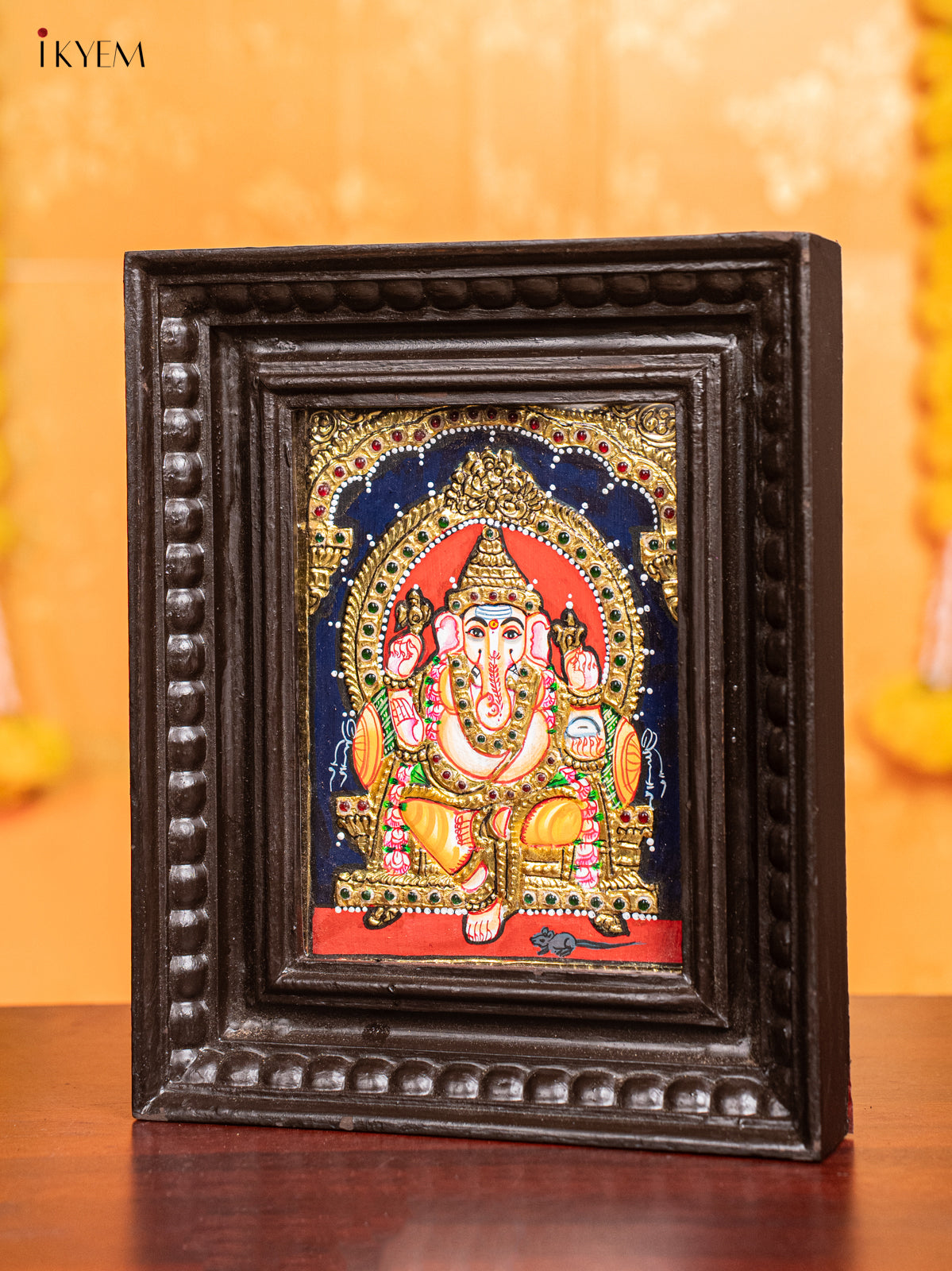 Ganesha Tanjore Painting (11x9 Inch) - KJ28138 -4