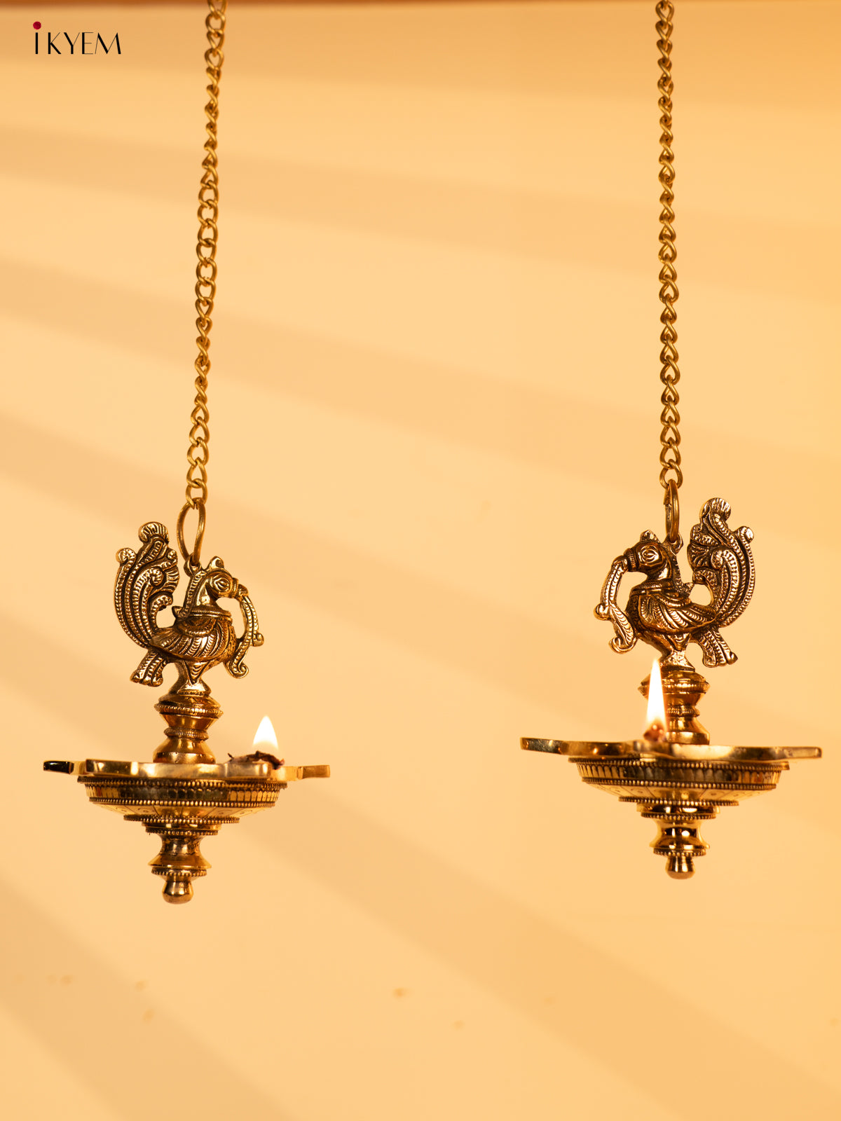 Brass Annapakshi 5-face Hanging Diya (Set of 2) - KK26176