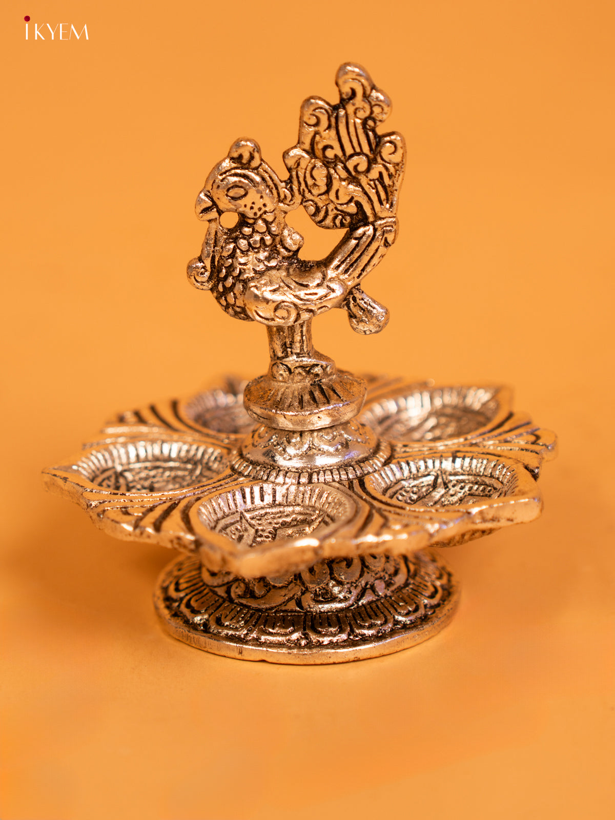 Stunning Silver Annapakshi Five face Diya