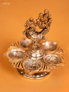 Stunning Silver Annapakshi Five face Diya -1