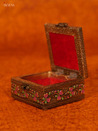 Luxe Gold Oxidized Trinket Box with Peacock Motif -4