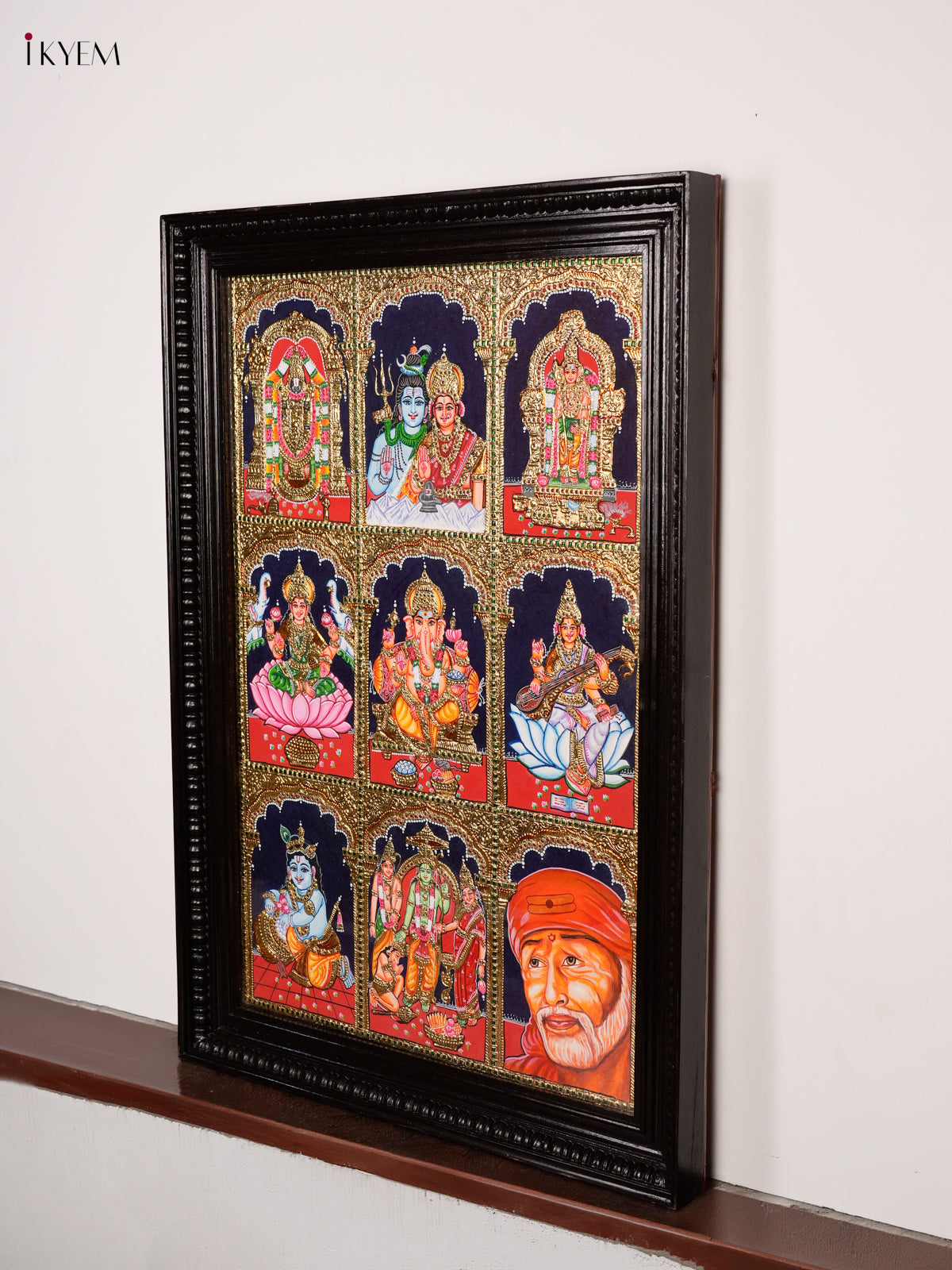 Luxurious Nine Deities Thanjavur Painting 4