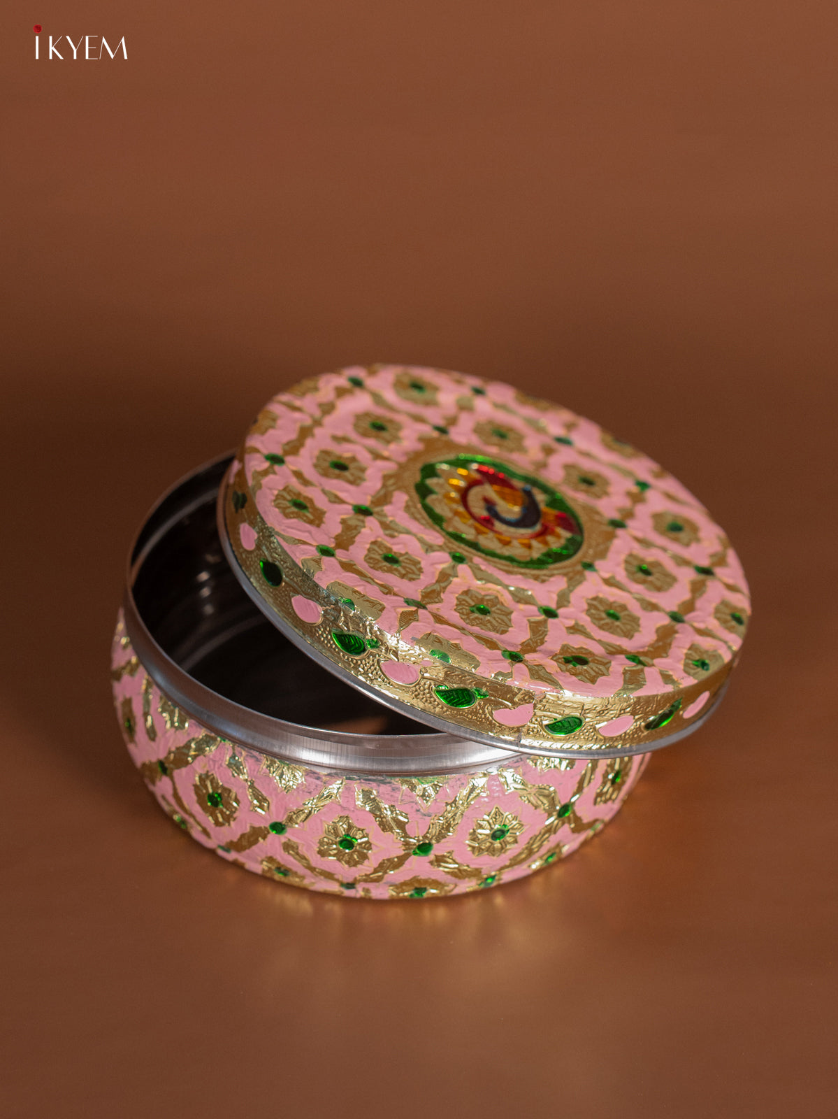 Luxurious Peach Storage Box With Meenakari Design 1