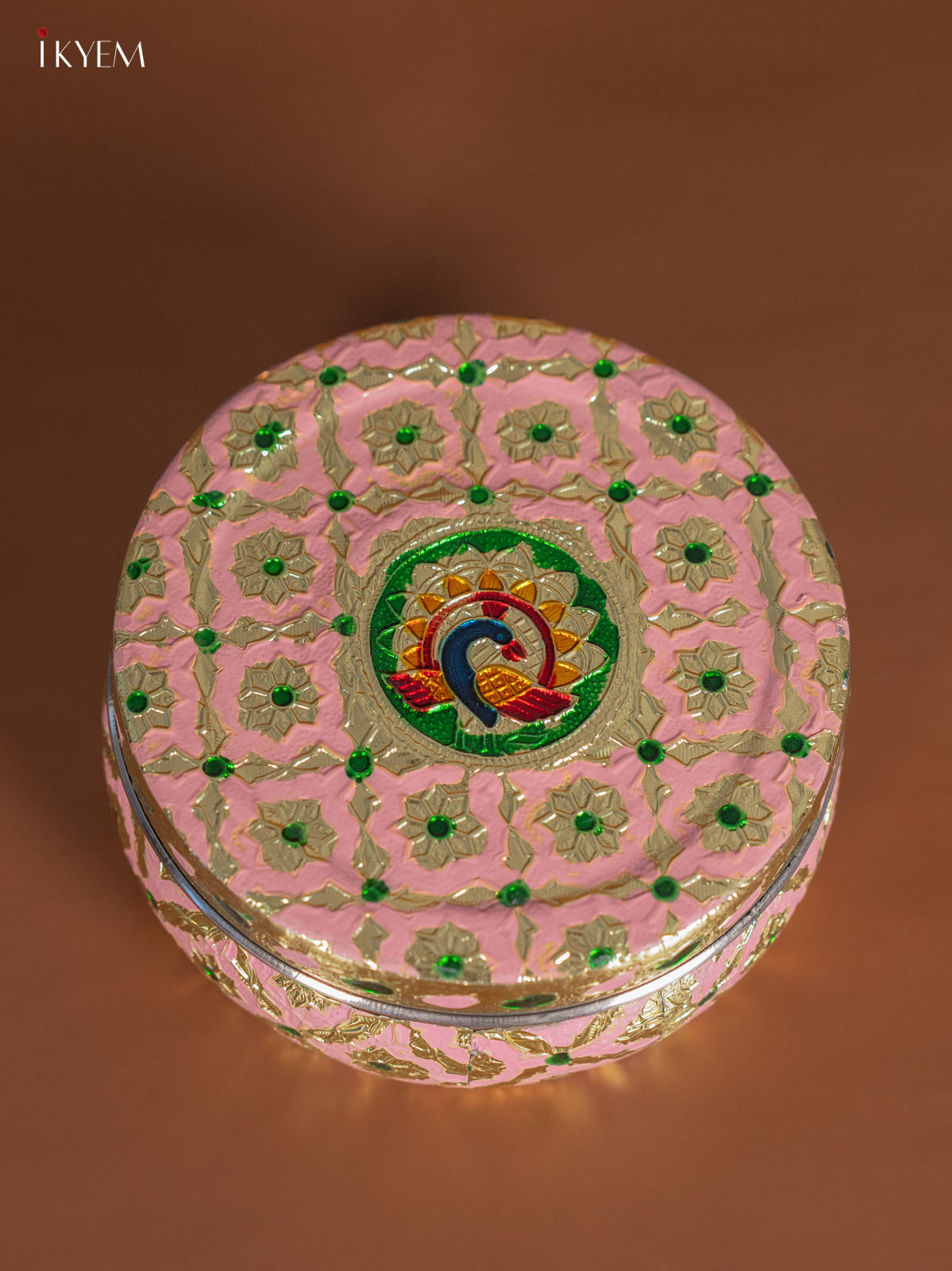 Luxurious Peach Storage Box With Meenakari Design 2