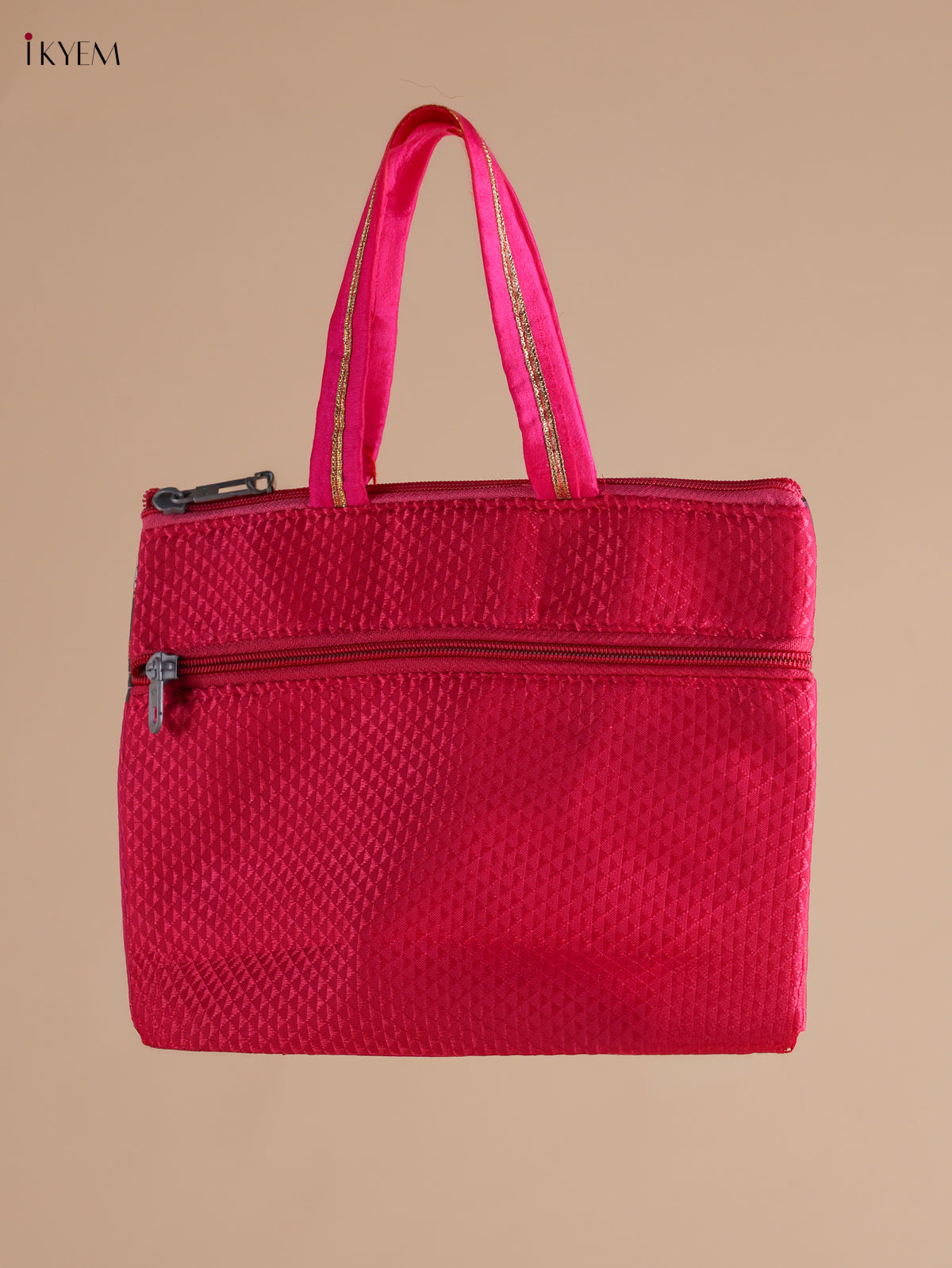 Luxurious Pink Kolam Printed Handbags 3