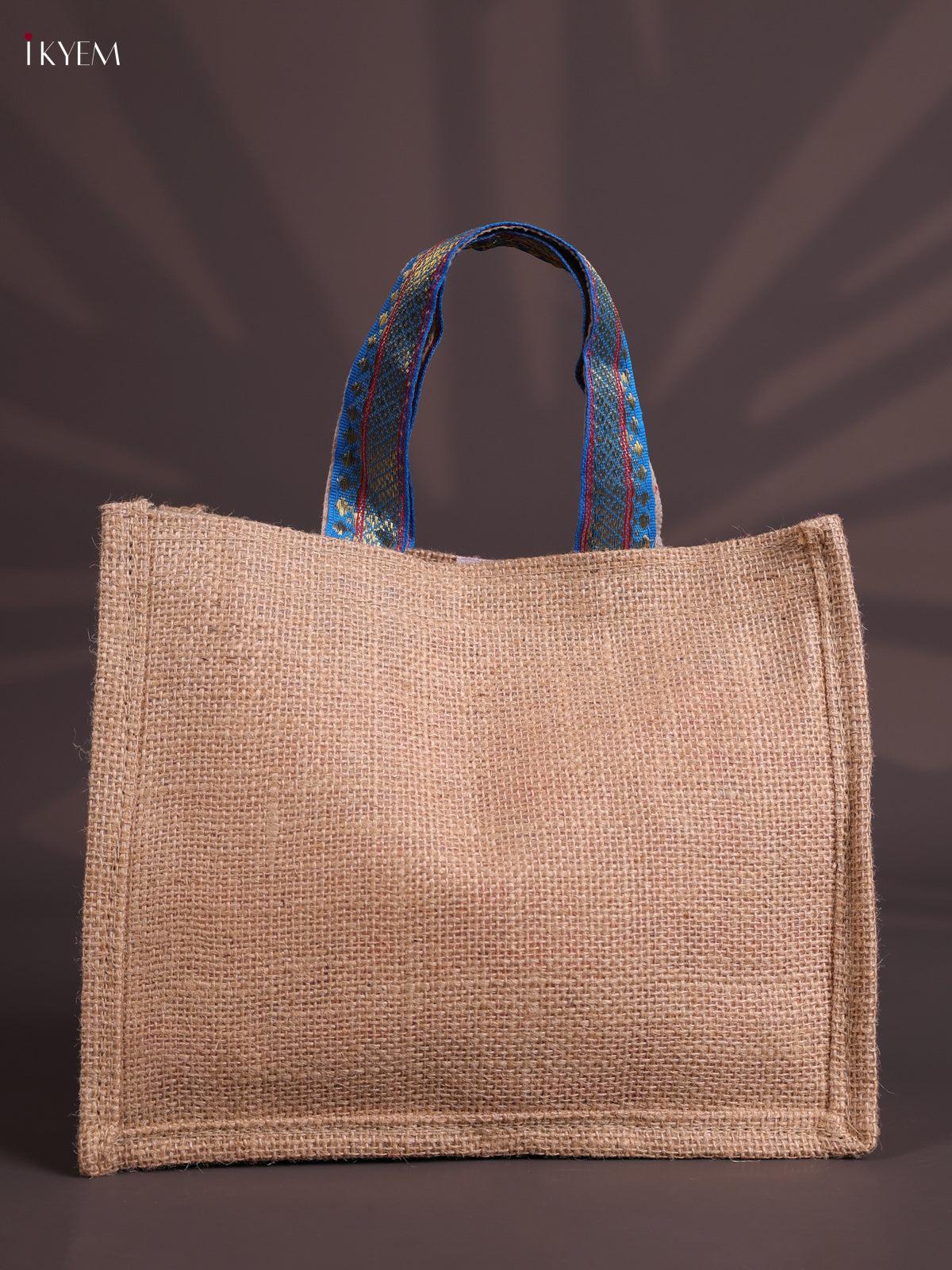 Magenta Half & Half Raw Silk Jute Bag with Velcro on Top 2