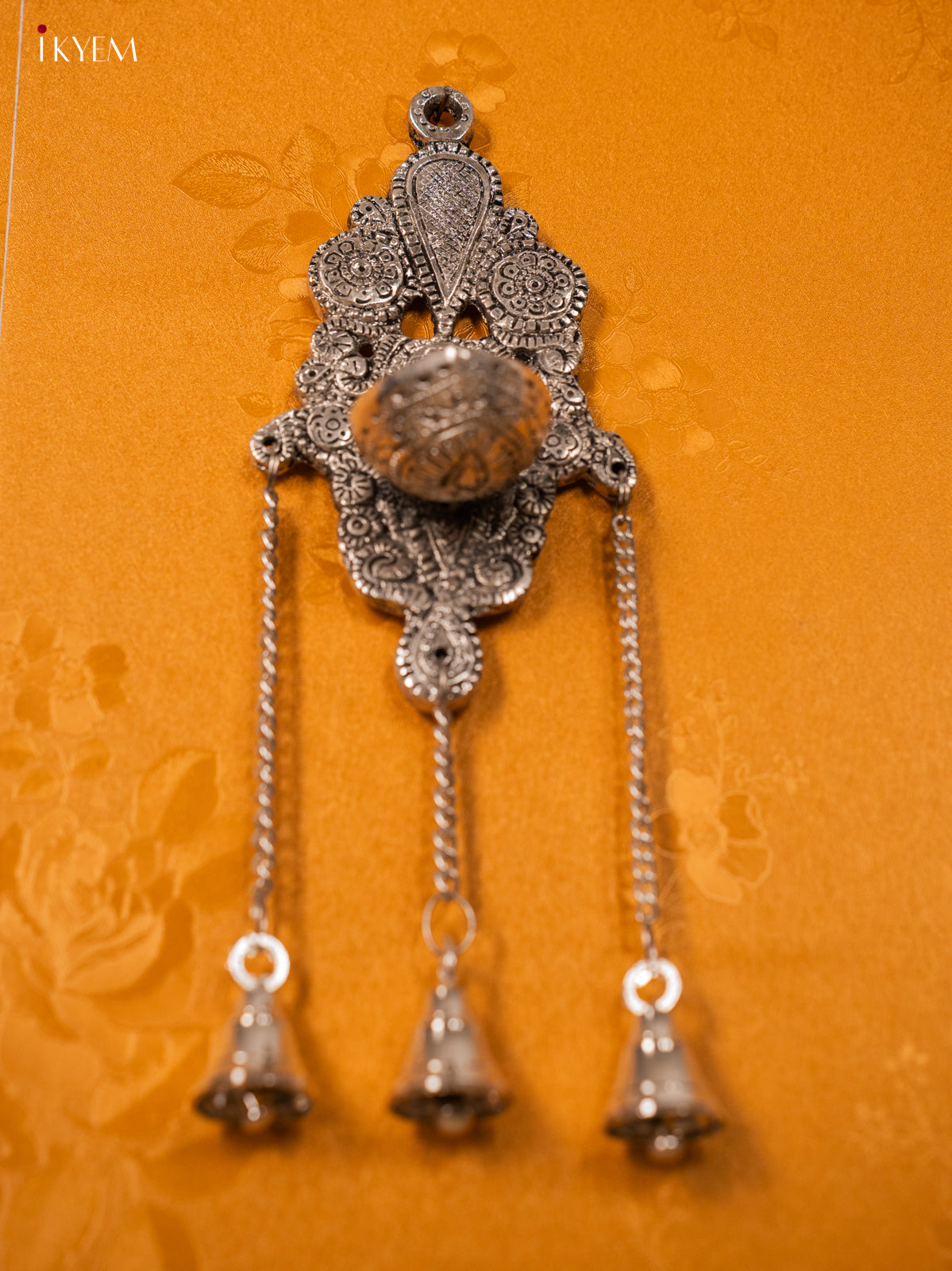 Magnificent German Silver Hanging Diya with Bells 1