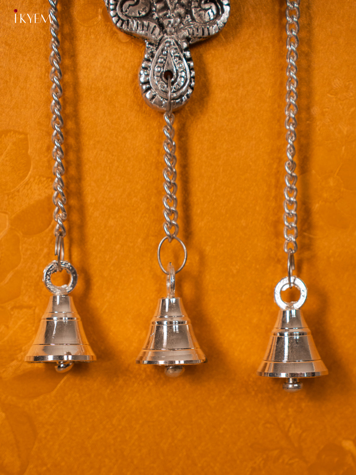 Magnificent German Silver Hanging Diya with Bells 2