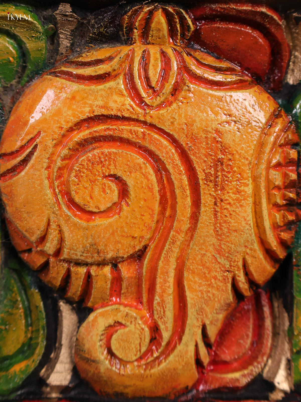 Magnificent Wooden Hand Carved Gopuram Panel With Namam 3