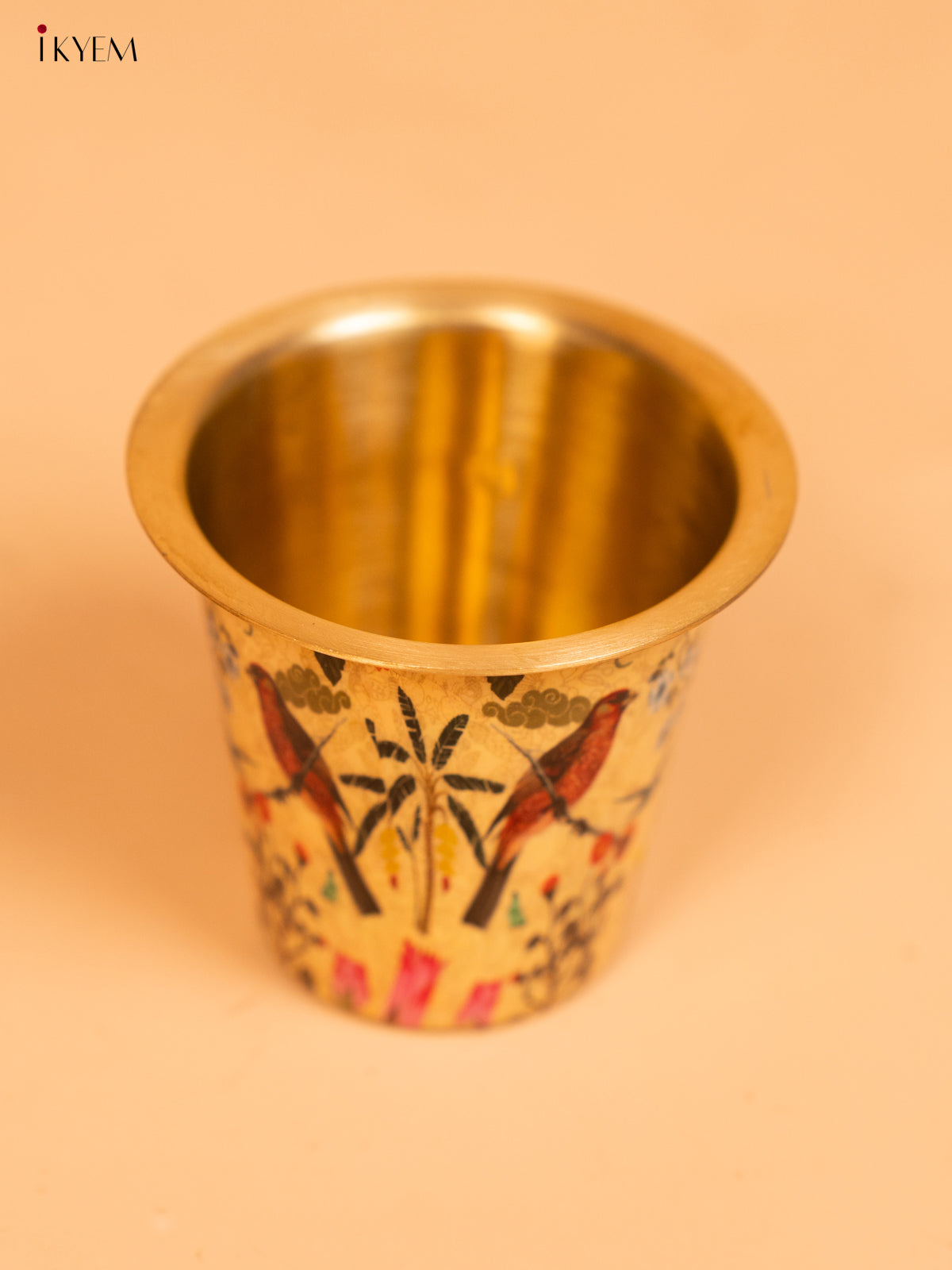 Majestic Flowers & Birds Printed Brass Dabara set 3