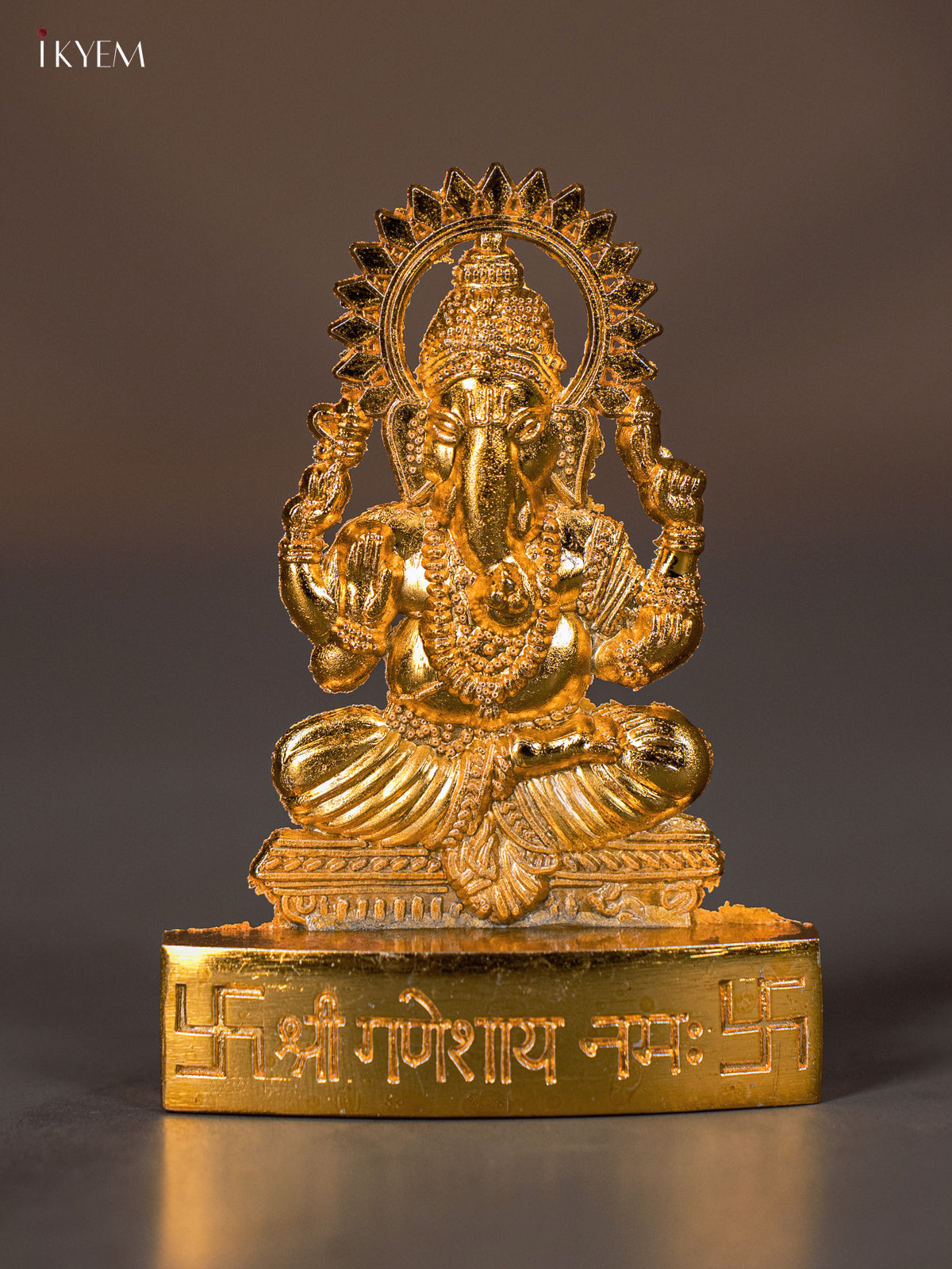 Majestic Gold Plated Ganesha - 3.8 Inches