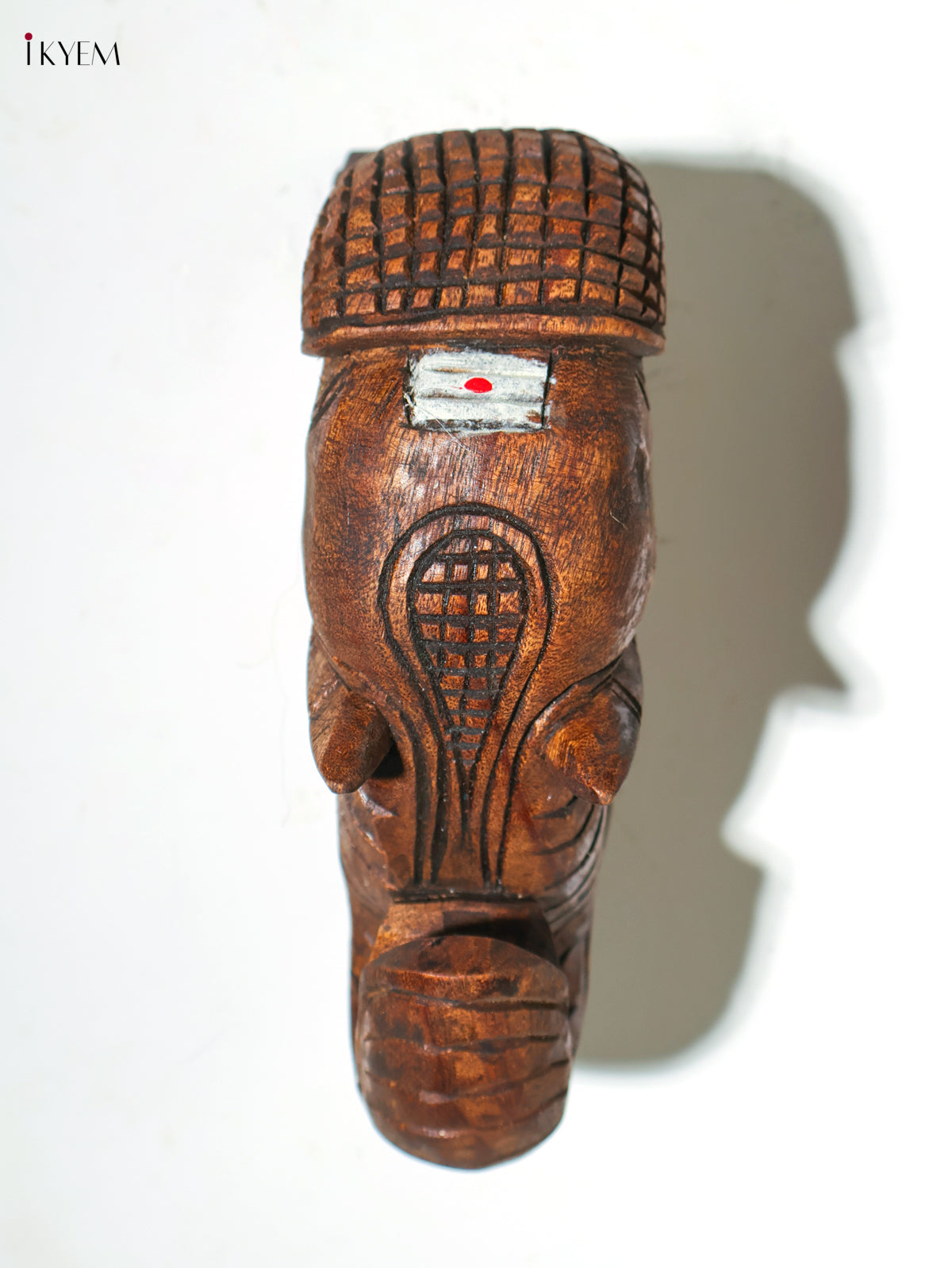 Majestic Wooden Hand Carved Elephant Head Wall Bracket Set 1
