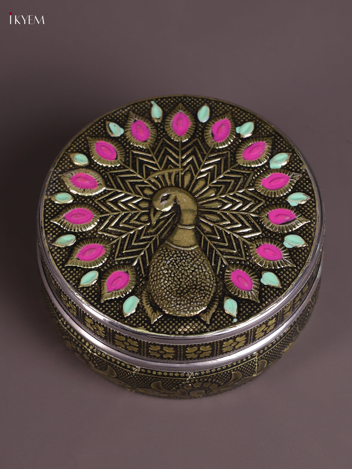 Opulent Meenakari Designed Peacock Dabba