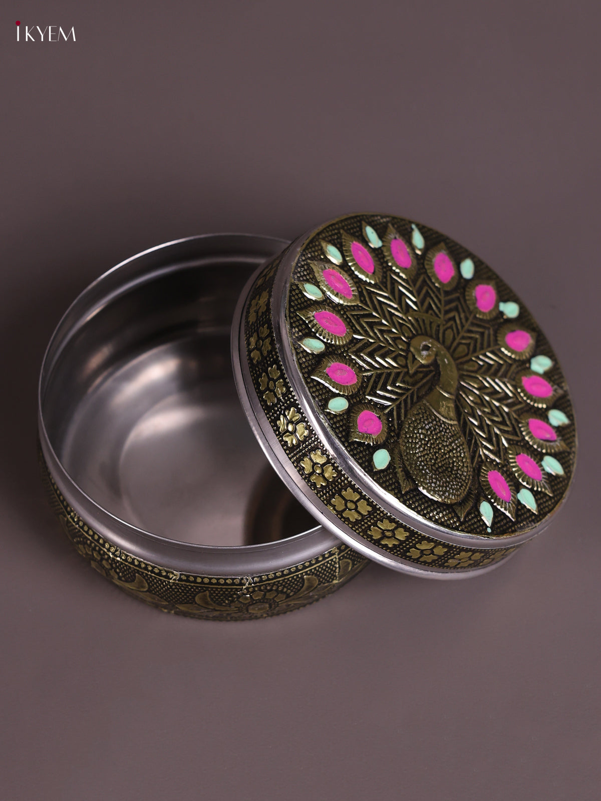 Opulent Meenakari Designed Peacock Dabba 1