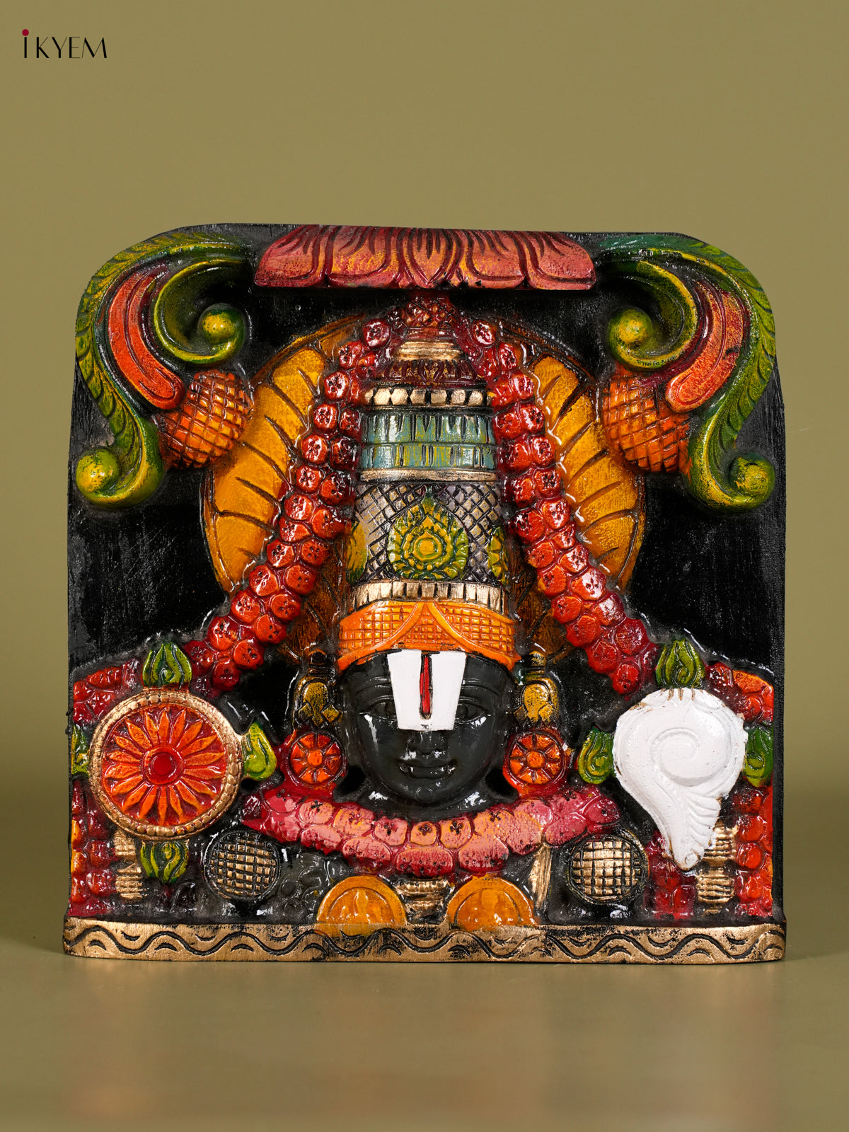 Ornate Hand Painted Tirupathi Balaji Wall Hanging
