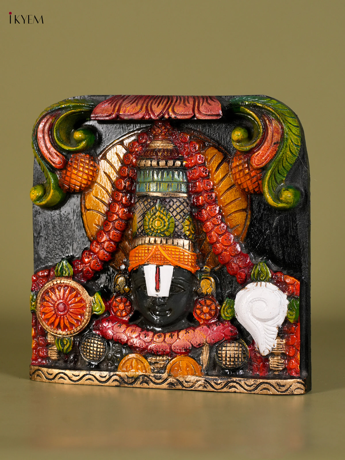 Ornate Hand Painted Tirupathi Balaji Wall Hanging 2