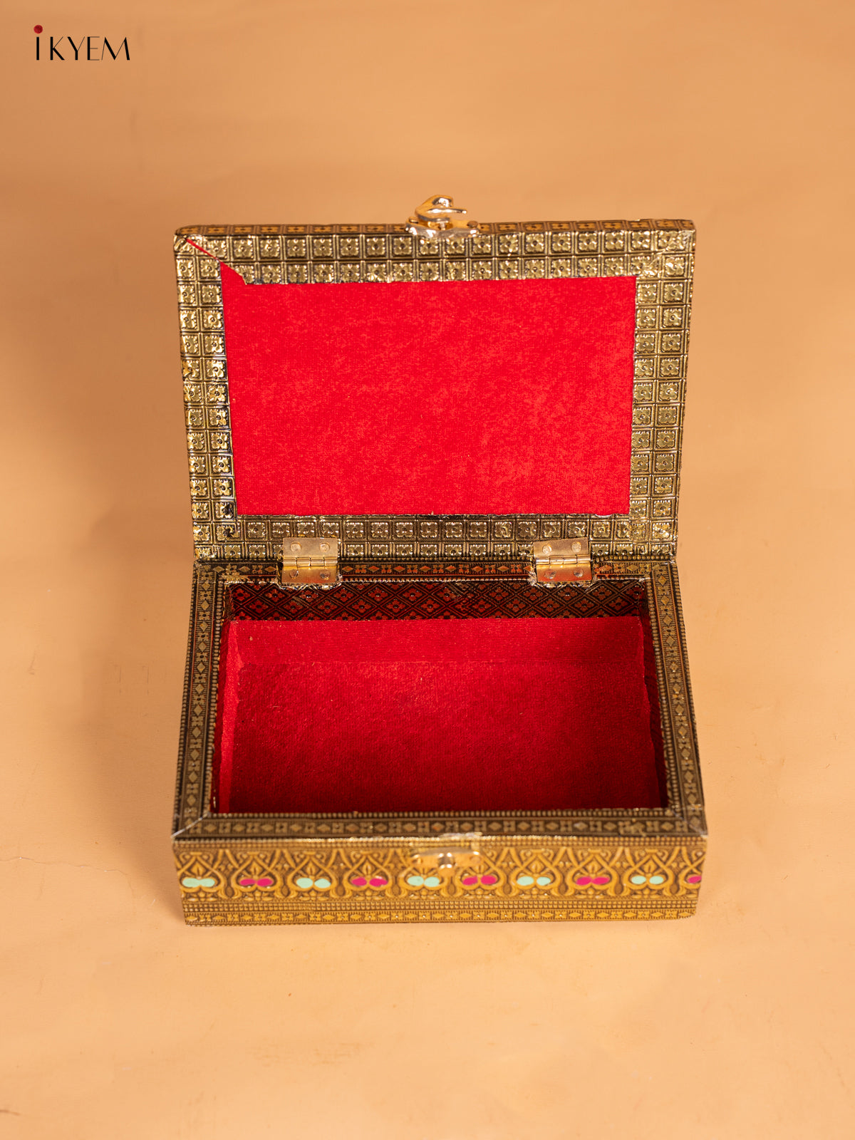 Oxidized Gold Trinket Box with Peacock 1
