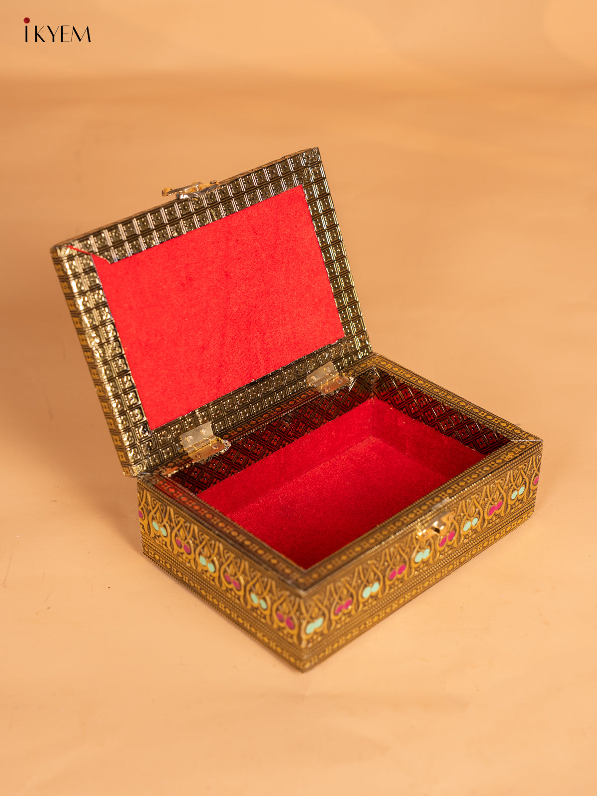 Oxidized Gold Trinket Box with Peacock 2