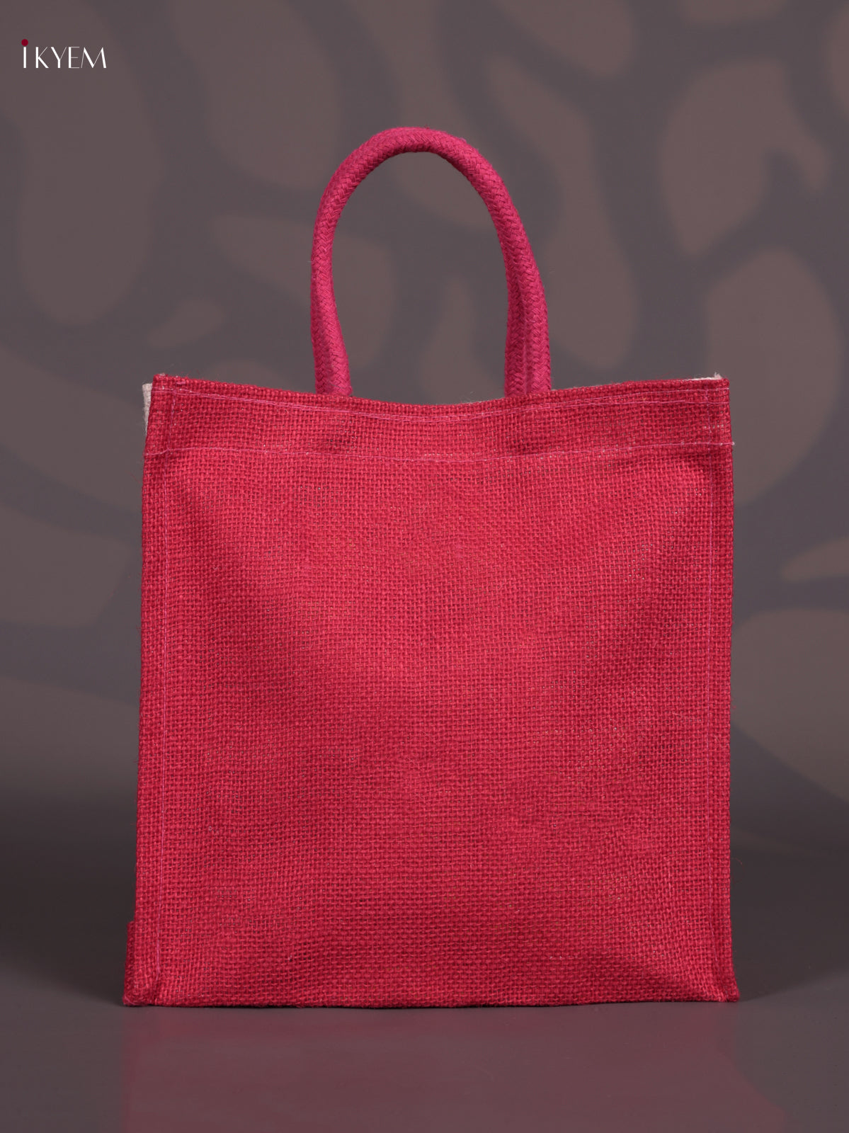 Peacock Printed Red & Beige Jute Bags