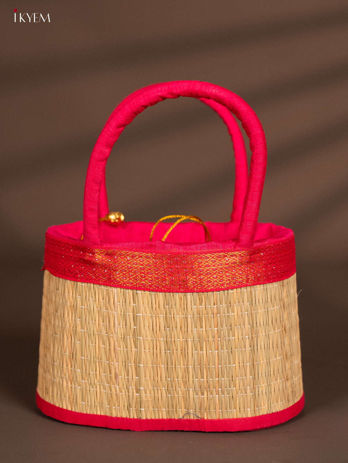 Pink Korai Stackable Basket with Potli - 5 Inch