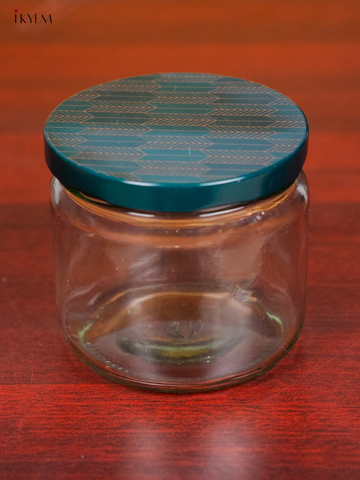 Pretty Glass Storage Jars With Teal Digital Printed Lid