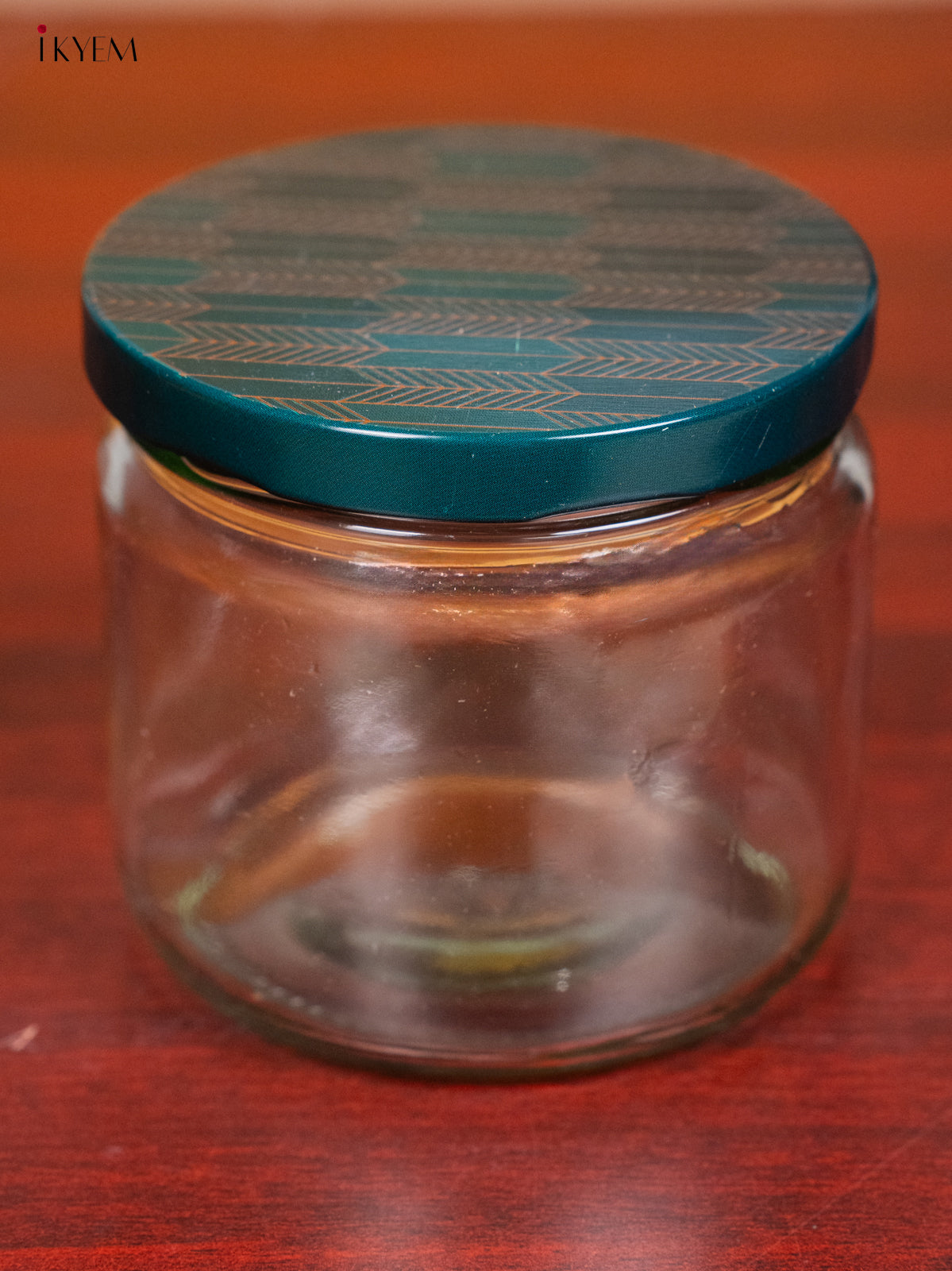 Pretty Glass Storage Jars With Teal Digital Printed Lid 2