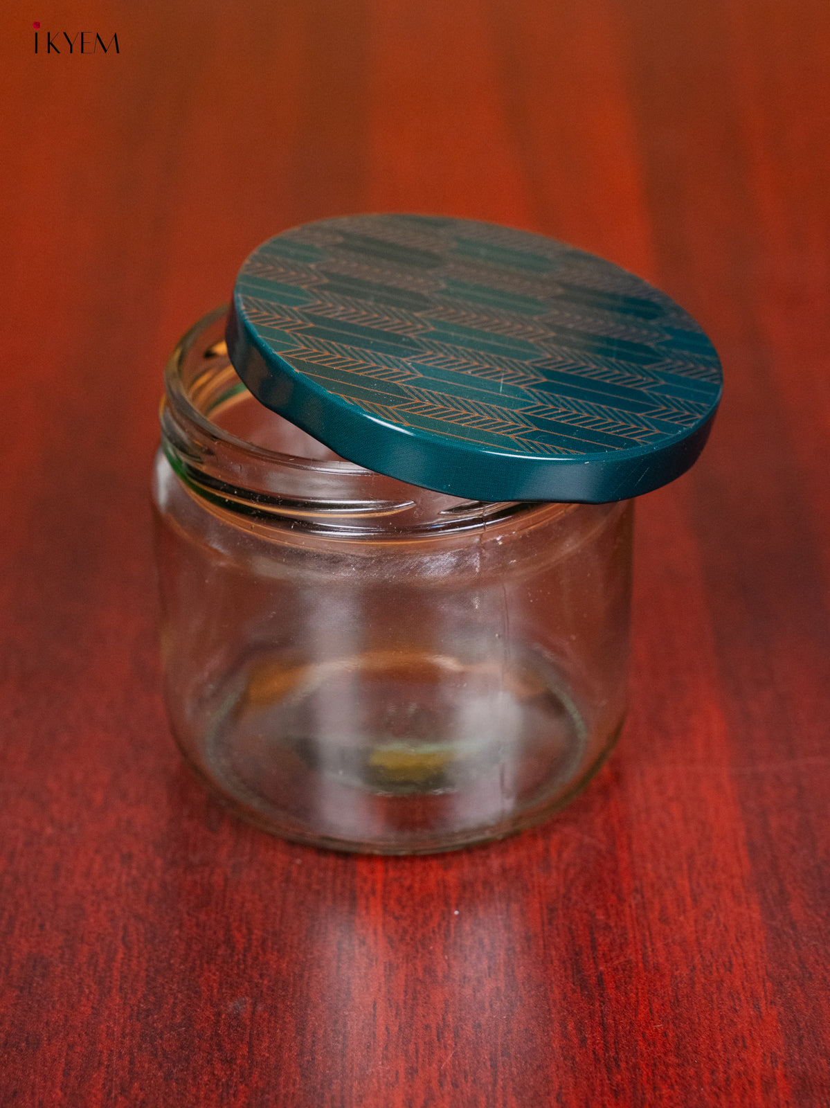 Pretty Glass Storage Jars With Teal Digital Printed Lid 3