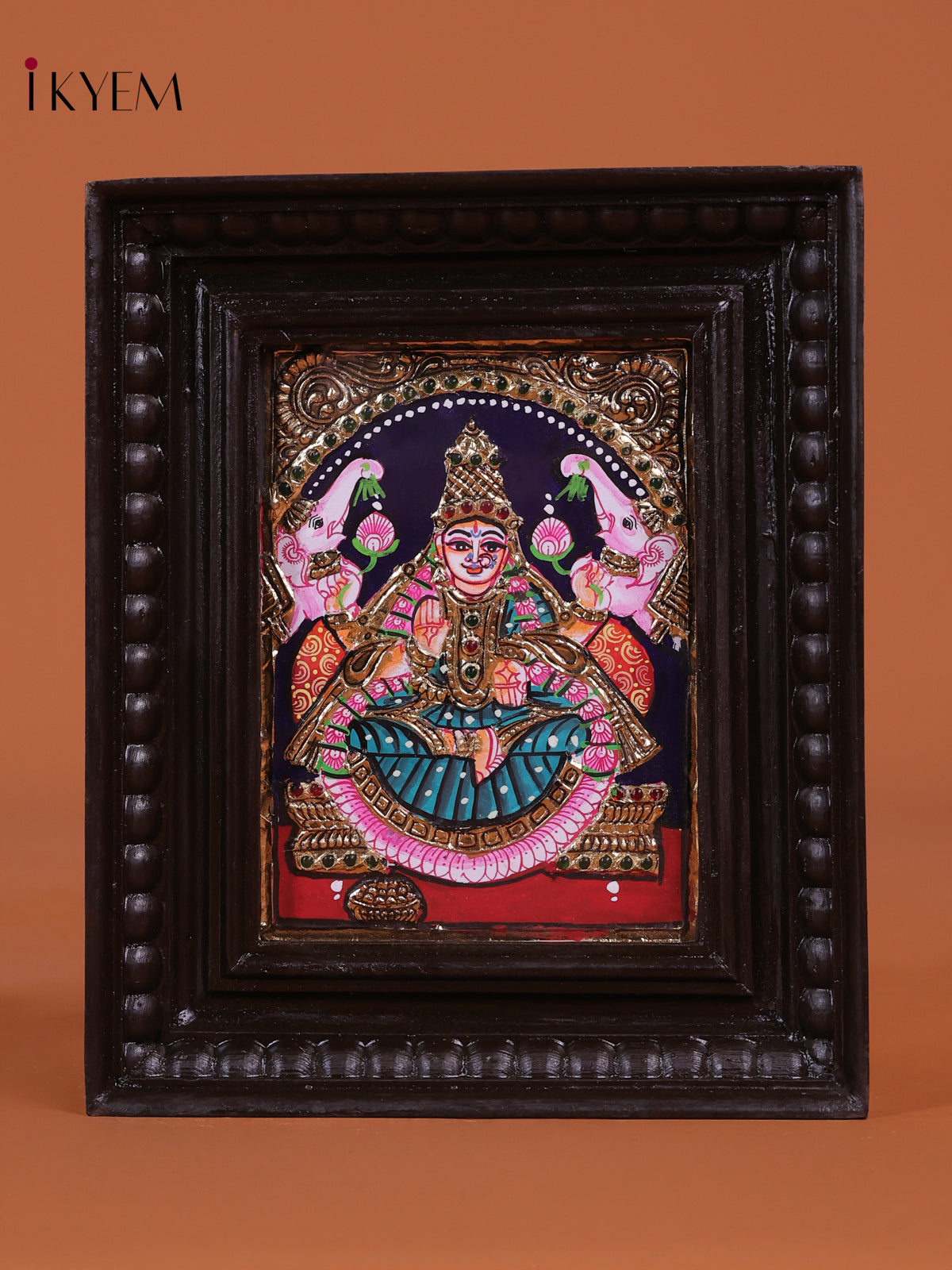 Regal Goddess Gajalakshmi Tanjore Painting