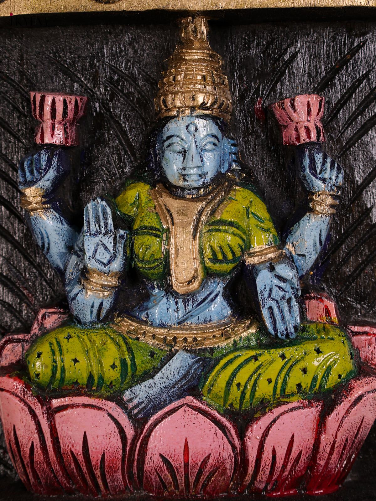 Regal Hand Painted Ganesha Lakshmi Sarawathi Vertical Wooden Panel Set 3