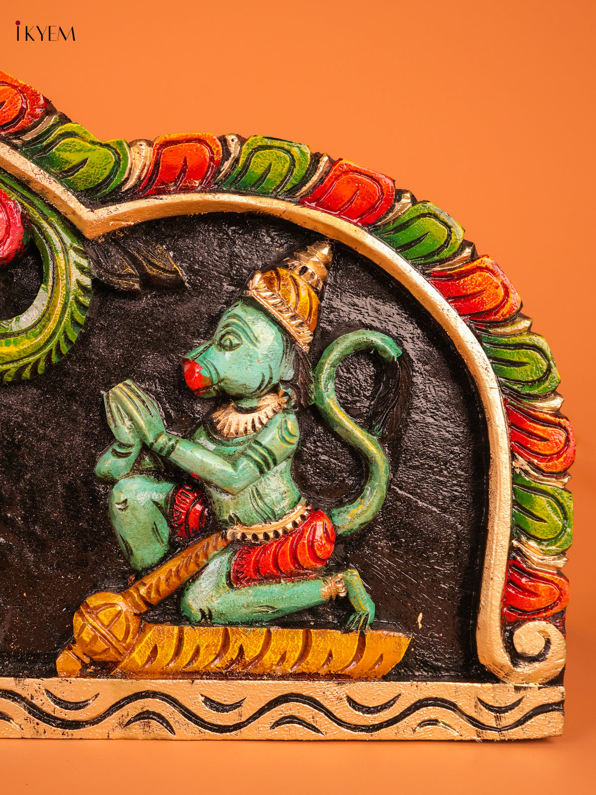 Sacred Handcrafted Lord Venkateswara, Garuda & Hanuman Wooden Panel 4