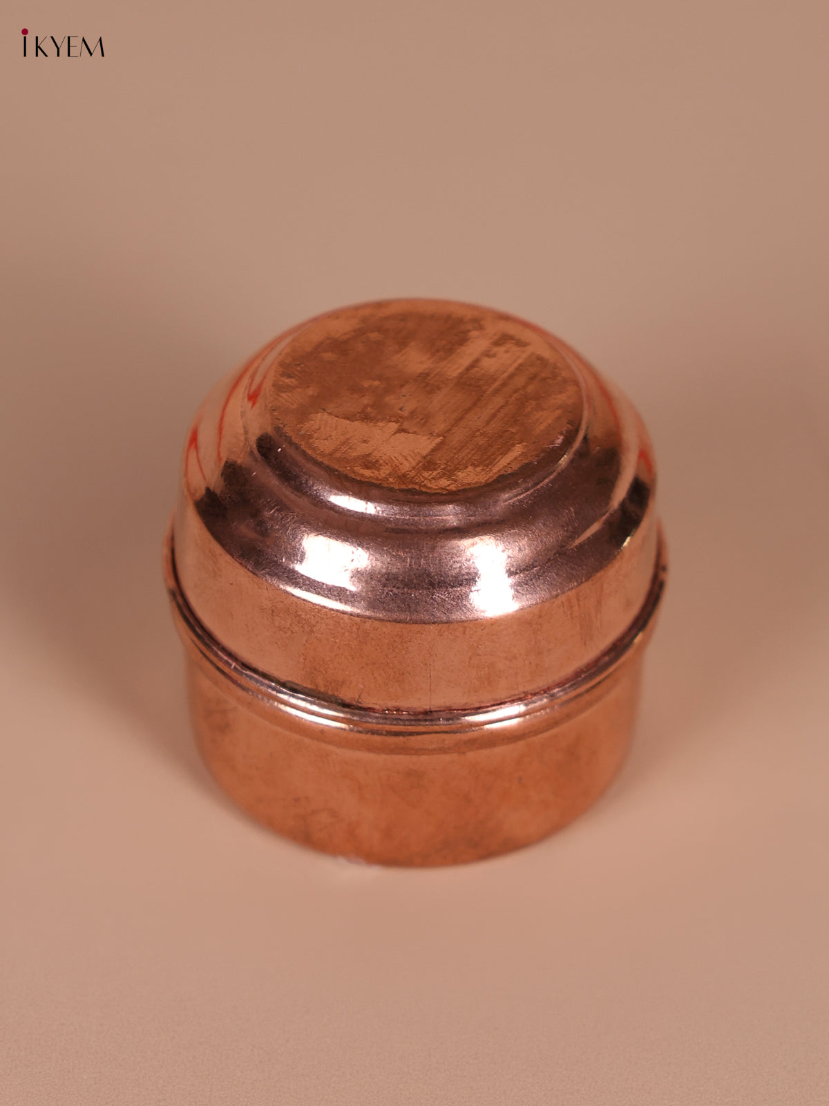Shiny Copper Kumkum Box For Puja Rituals