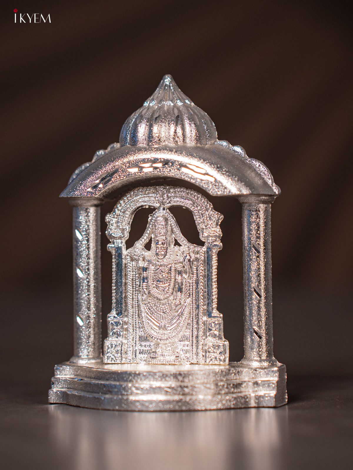 Splendid Silver Plated Tirupati Balaji Idol in Temple Frame 2