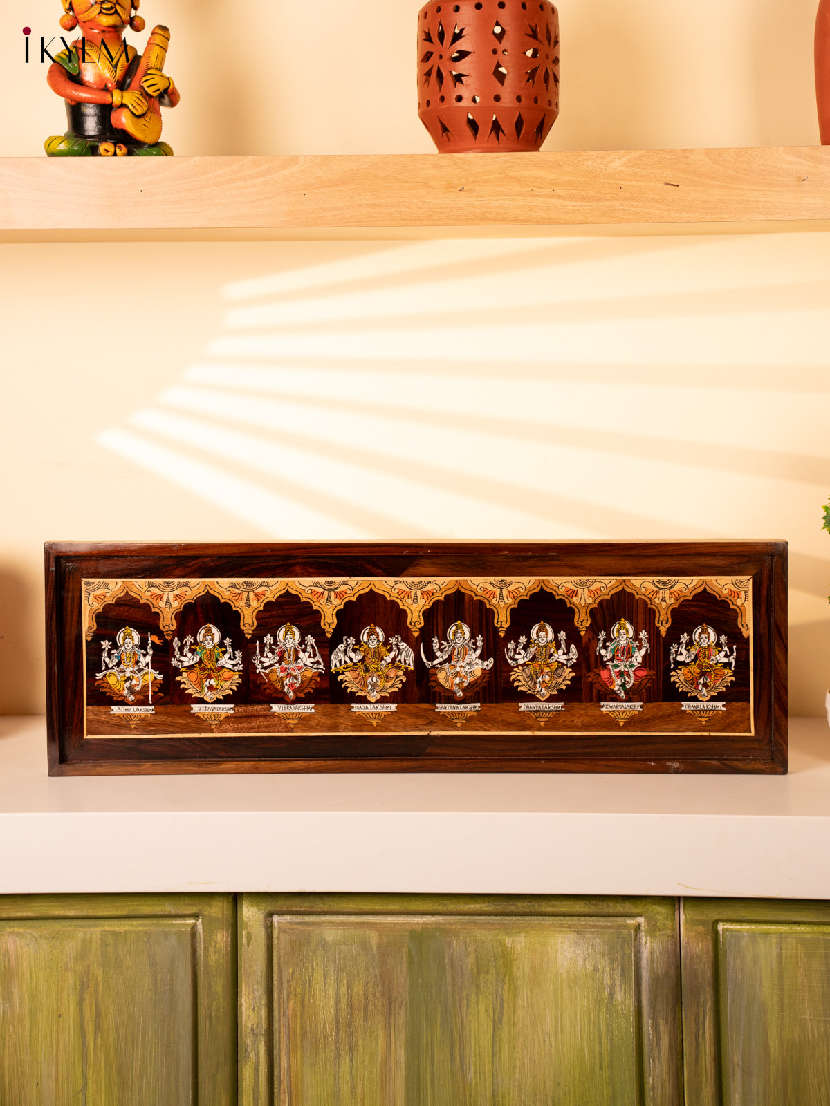 Stunning Ashtalakshmi Mysore Rosewood Inlay 3D Panel