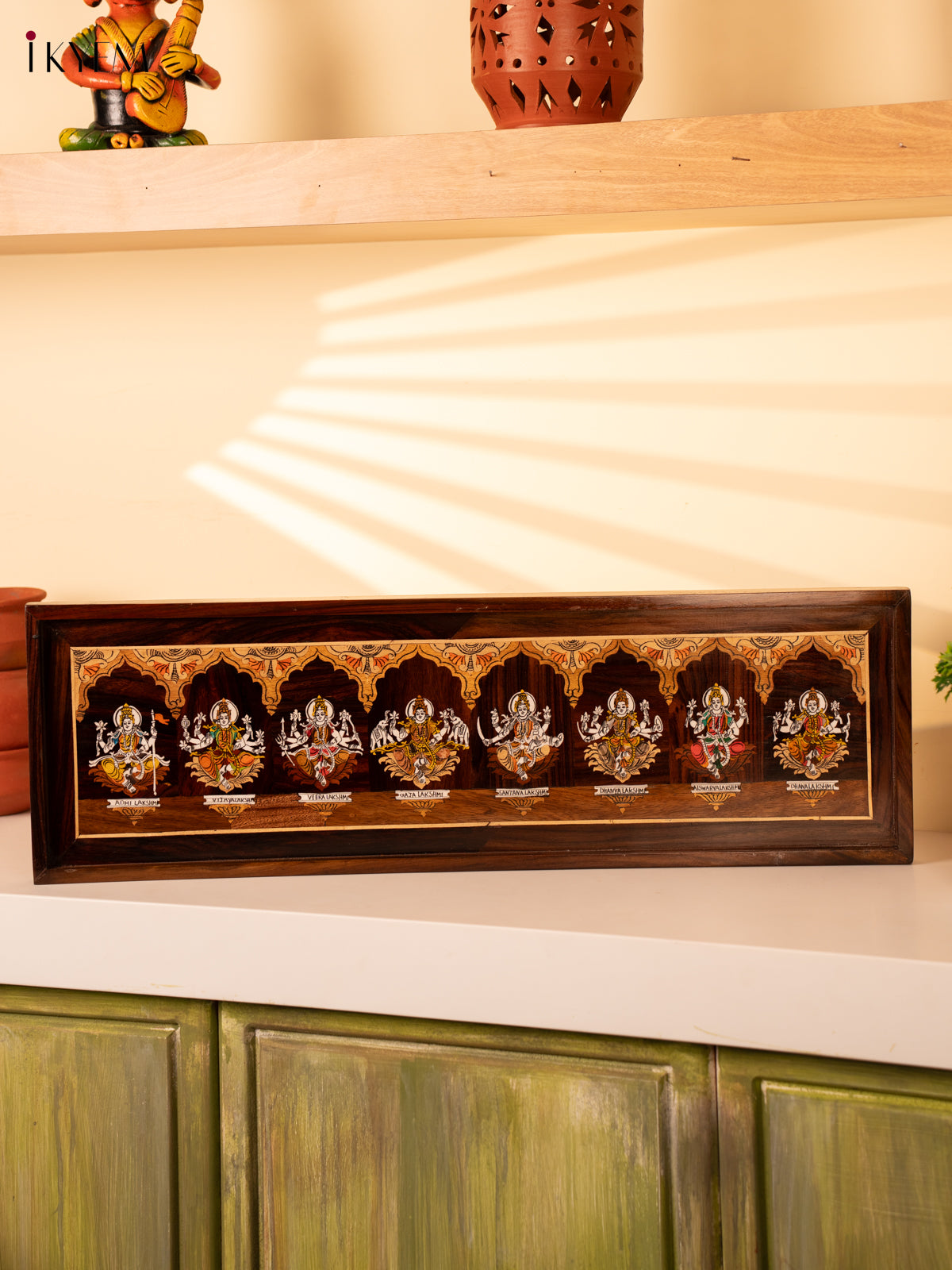 Stunning Ashtalakshmi Mysore Rosewood Inlay 3D Panel 1