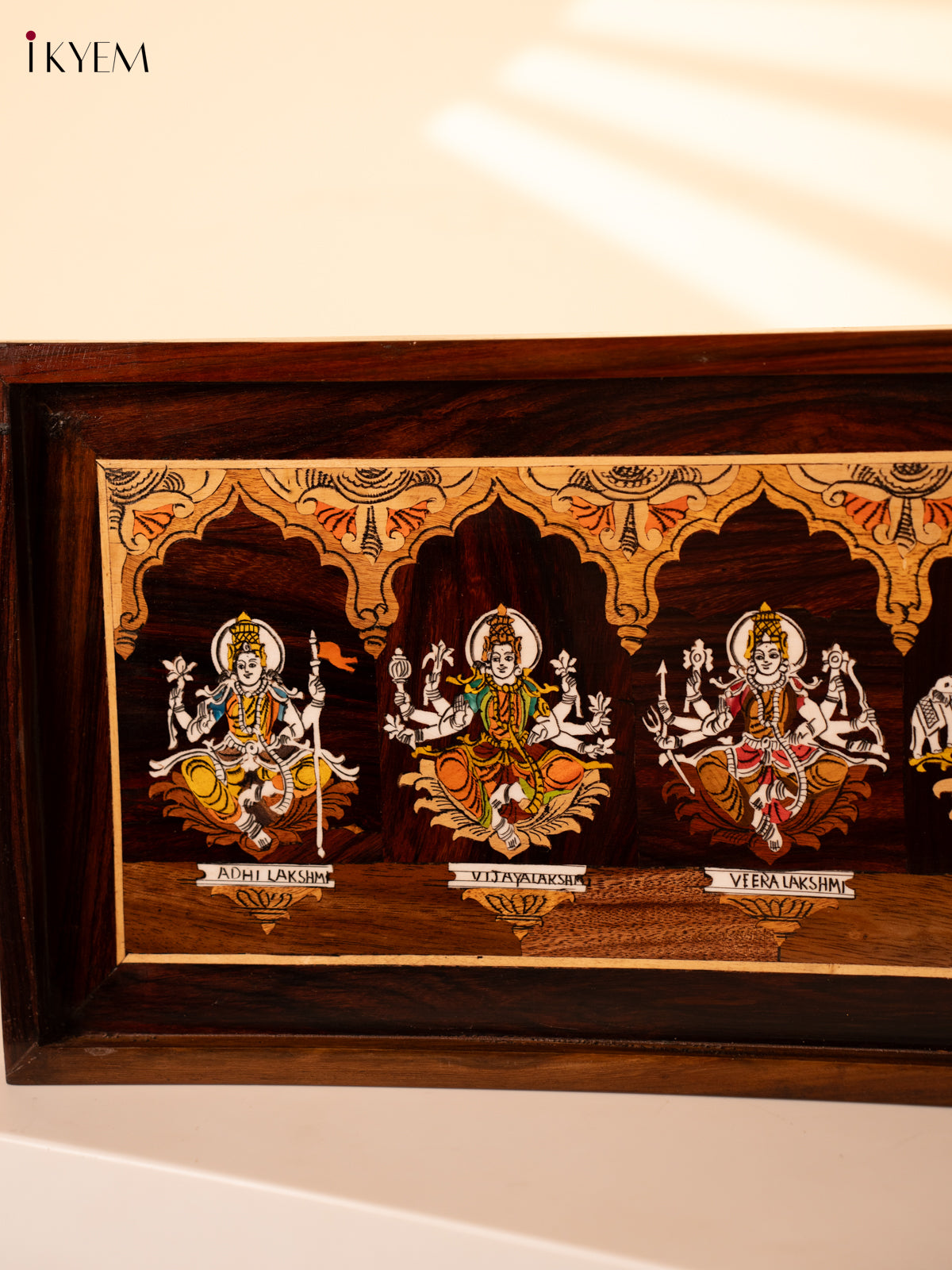 Stunning Ashtalakshmi Mysore Rosewood Inlay 3D Panel 2