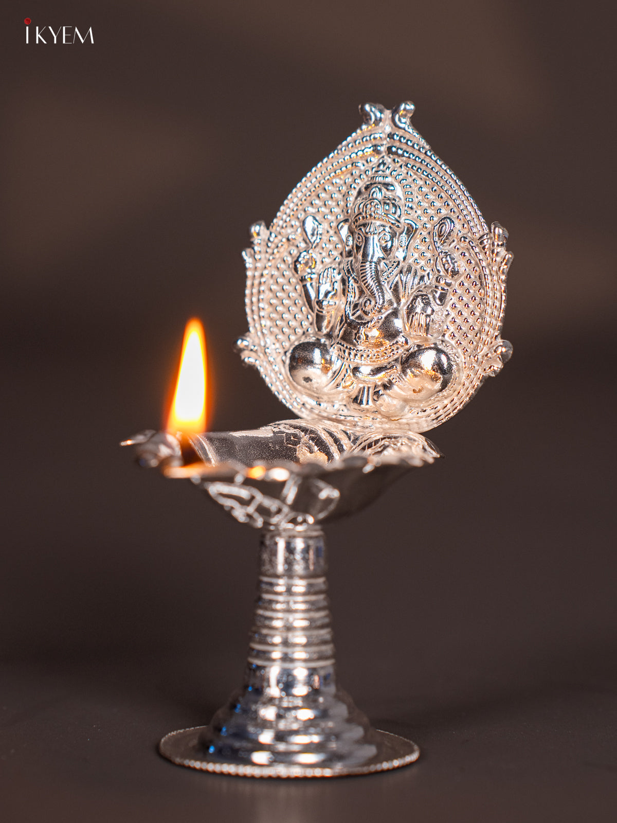 Stunning German Silver Ganesha Oil Lamp