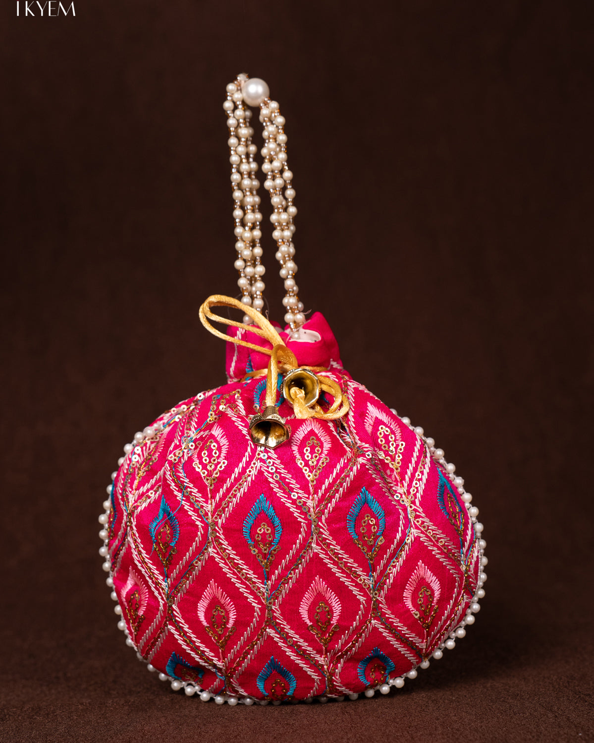Stunning Pink Colour Embroidered Potli Bag
