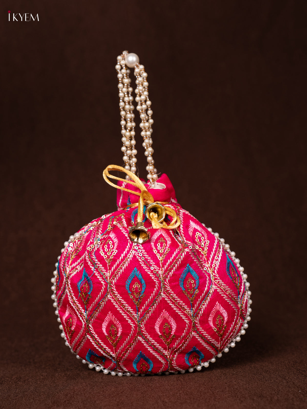Stunning Pink Colour Embroidered Potli Bag