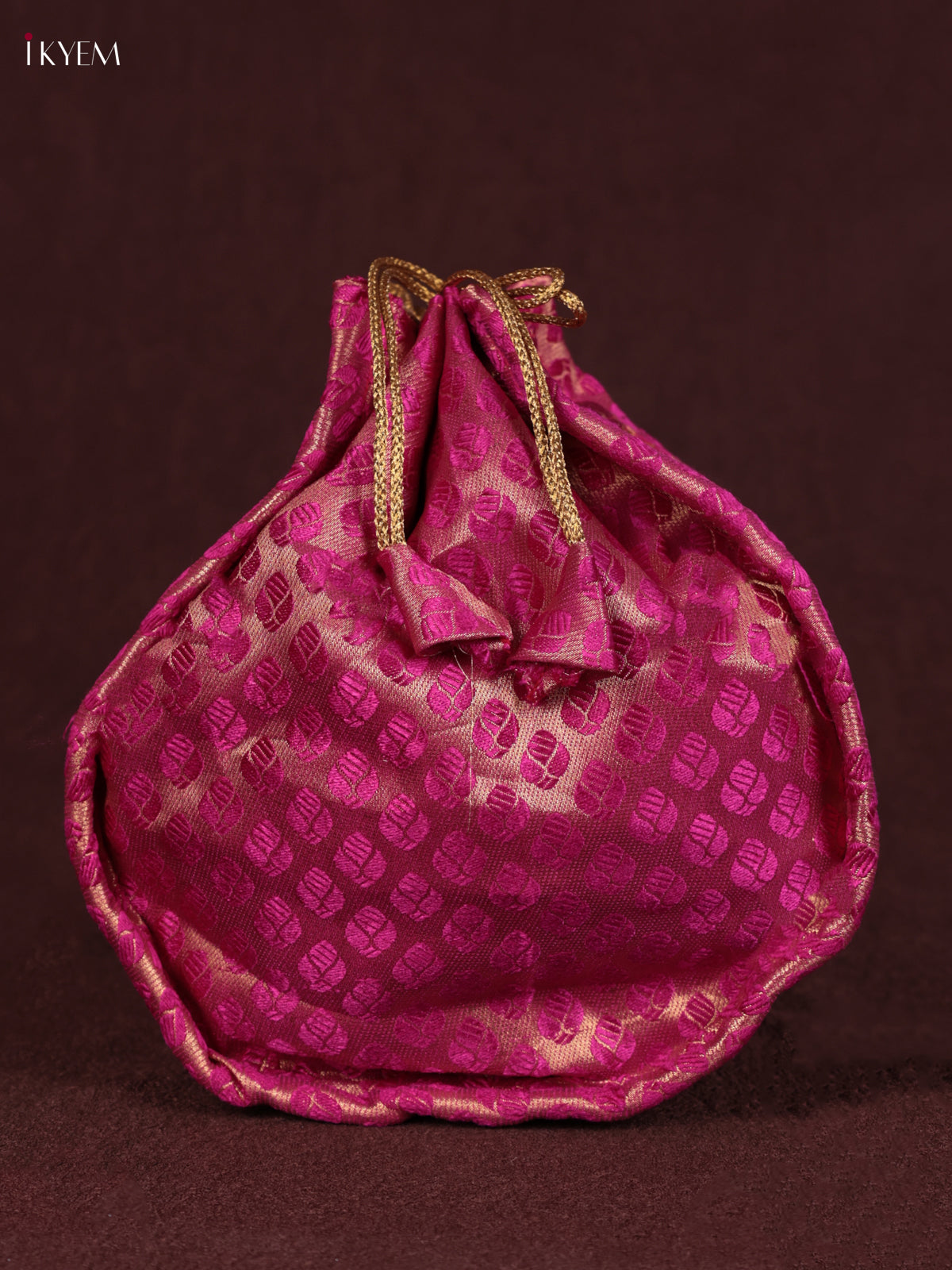 Stylish Korai Potli Bag In Yellow & Pink 1