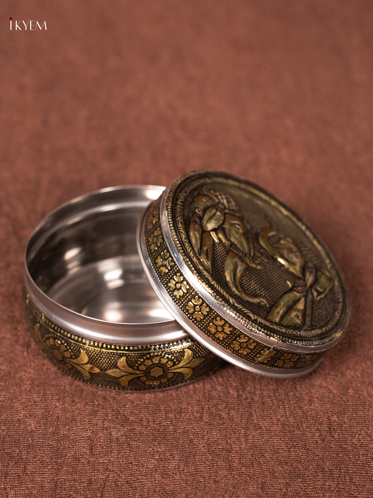 Timeless Elephant Printed Oxidised Dabba 2