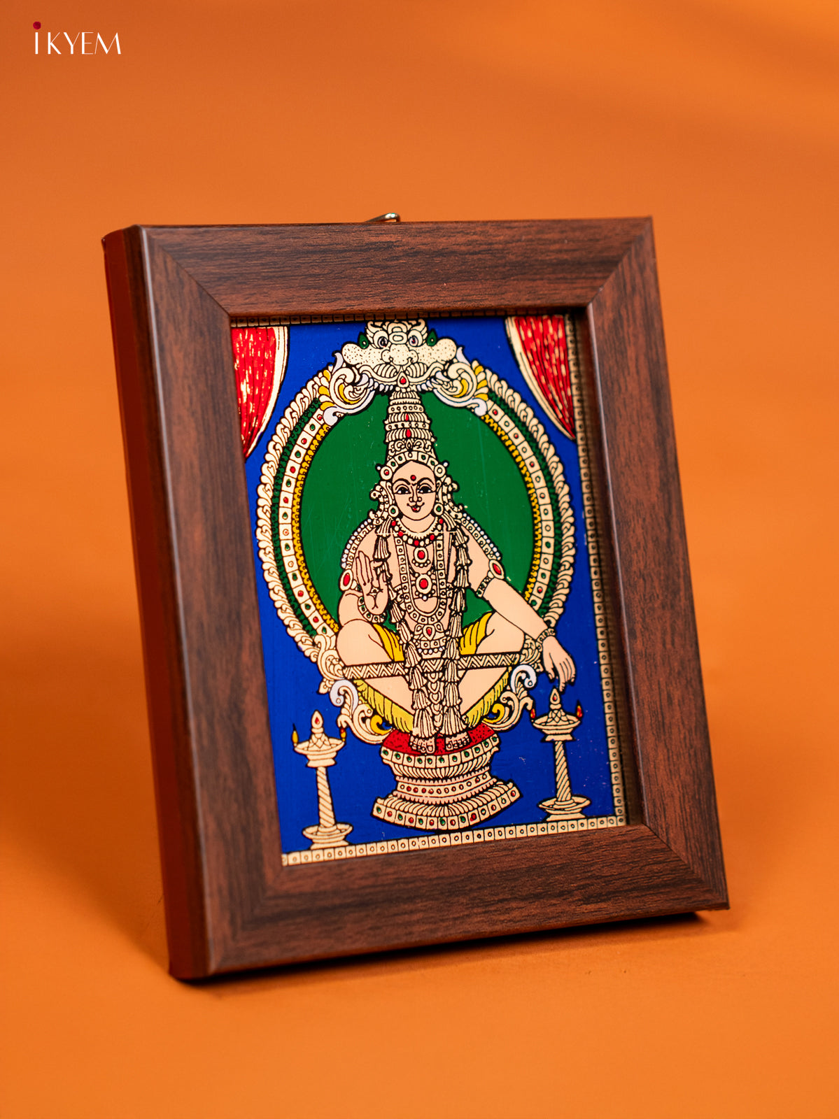 Timeless Reverse Glass Painted Lord Iyyapan Wall Hanging Decor 2